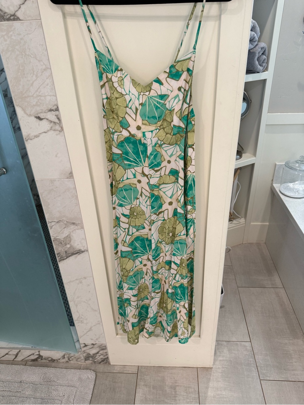 O'Neill Teal and Olive Green Floral Slip Maxi Dress
